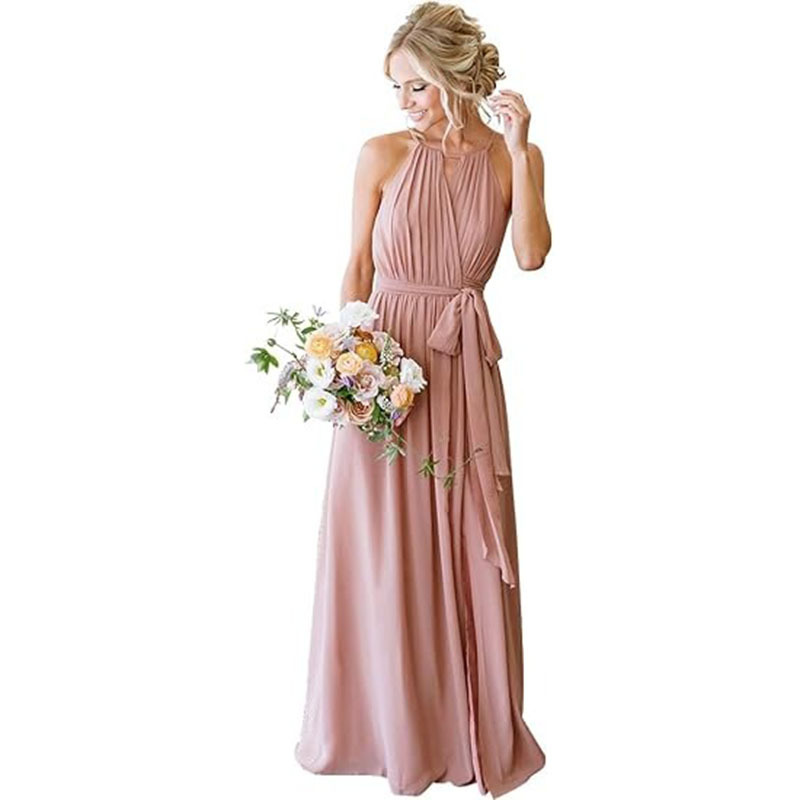 European And American Style Women Strap Chiffon Bridesmaid Dress Long Picture Color 8 Ussize14 - Shop at LoveMi