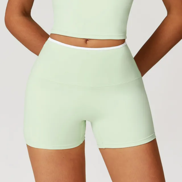 Women's Solid Color Casual Sports Yoga Shorts Green - Shop at LoveMi