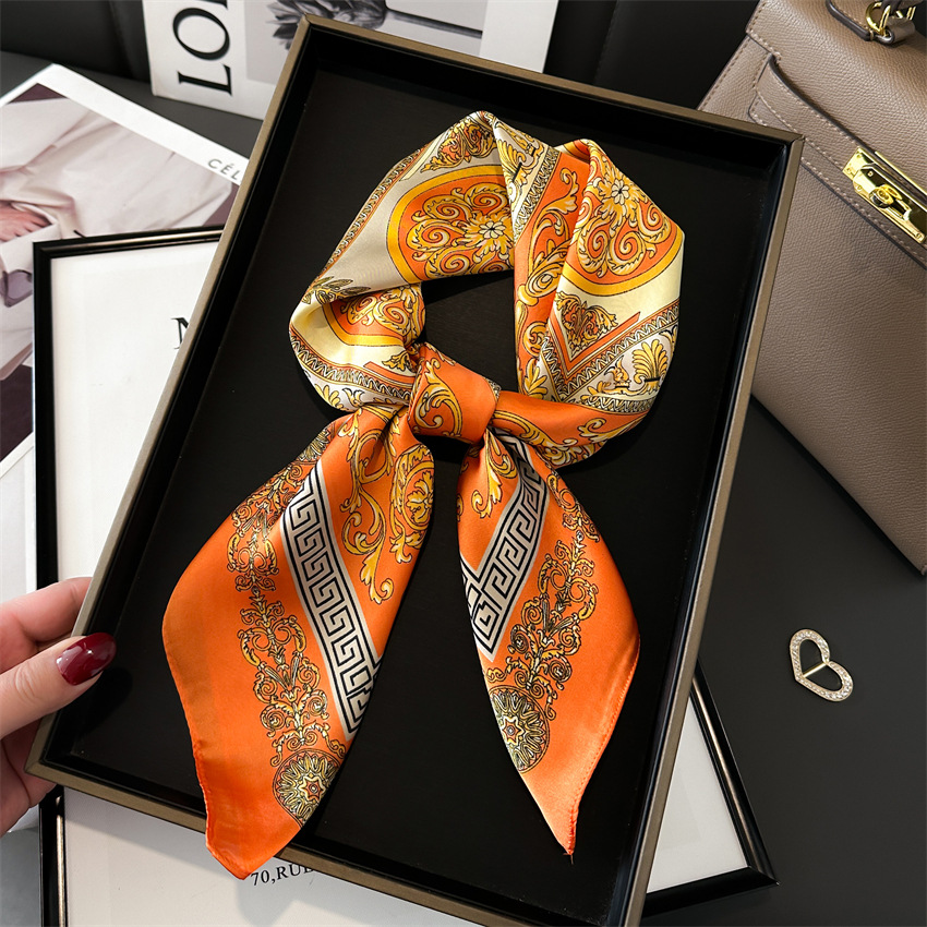 Light Luxury Temperament Silk Scarf 70cm Shawl For Women