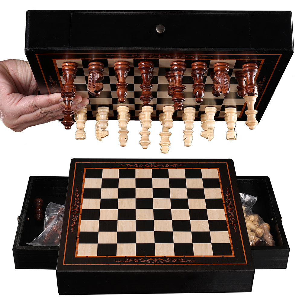 Desktop Wooden Chess Set Educational Board Game (24cm)