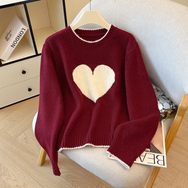 Color block Sweater Women's Knitwear Red - Shop at LoveMi