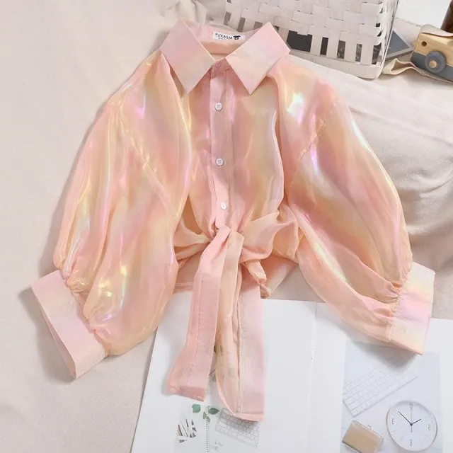Fashionable Glossy Purple Cardigan Sun protective Garment Orange - Shop at LoveMi