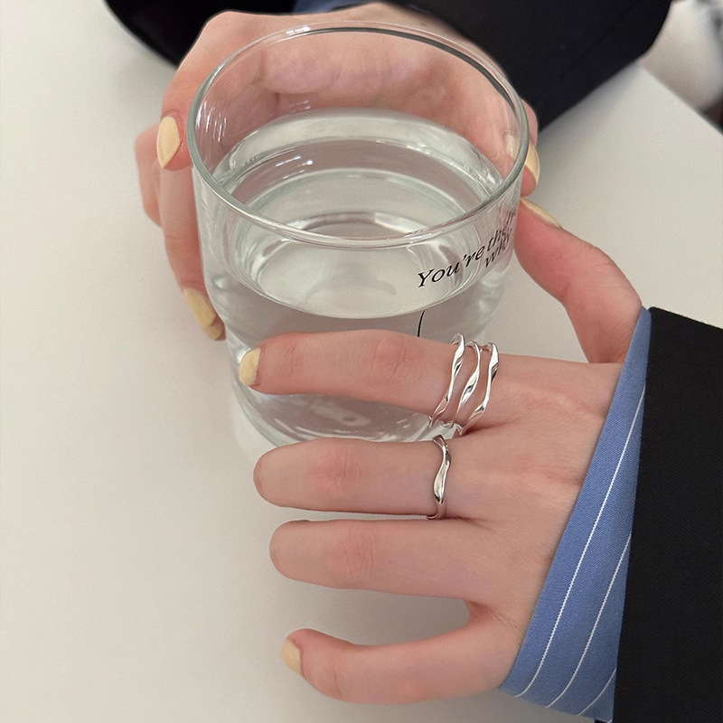 Multi-layer Geometric Ring Female Simple Cold Style