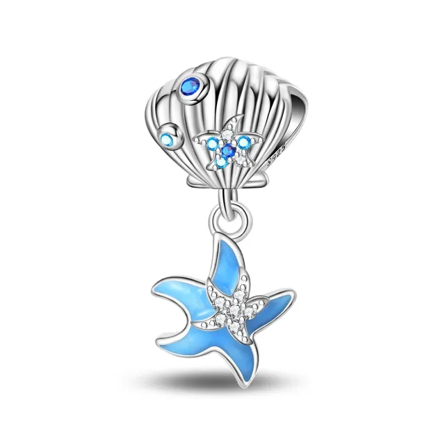 925 Sterling Silver Charm Ocean Starfish Crab Turtle Crystal Flower Bead Charm Ocean Starfish Beads - Shop at LoveMi