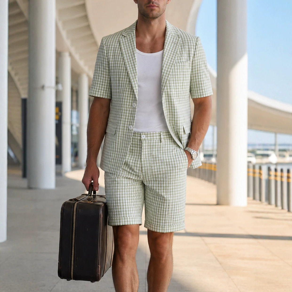 Mens Light Business-Casual Suit Set