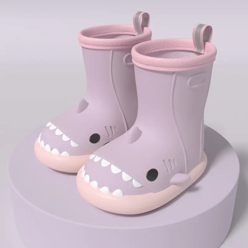 Shark Children's Rain Boots Female Boy Waterproof Rubber Shoes