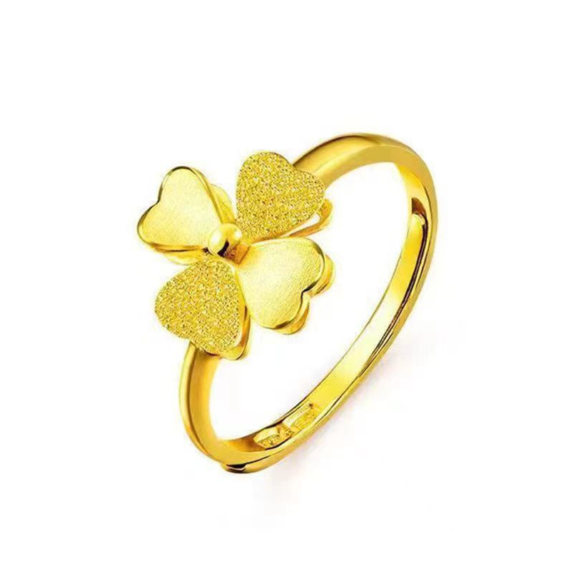 Lucky Four-Leaf Clover Gold Plated Ring