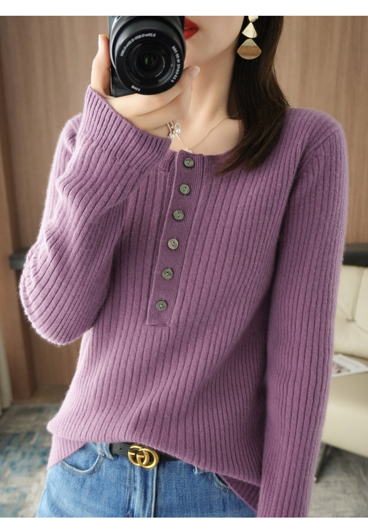 Title 14, New Cashmere Sweater Womens Round Neck Long Sl...