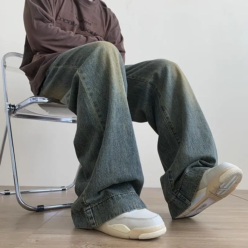 Straight Jeans Men's Summer Ruan Handsome Wide Leg Casual Long Pants