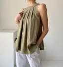 Retro Skin-friendly Pleated Camisole view 4