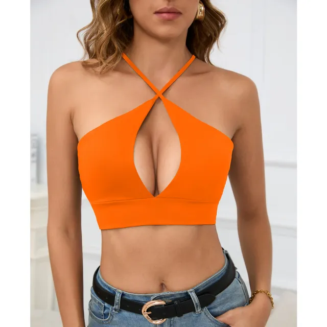 Cutout Sling Sexy Summer Top For Women Orange - Shop at LoveMi
