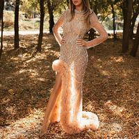 Banquet Elegant Mesh Long Fish Tail Evening Dress