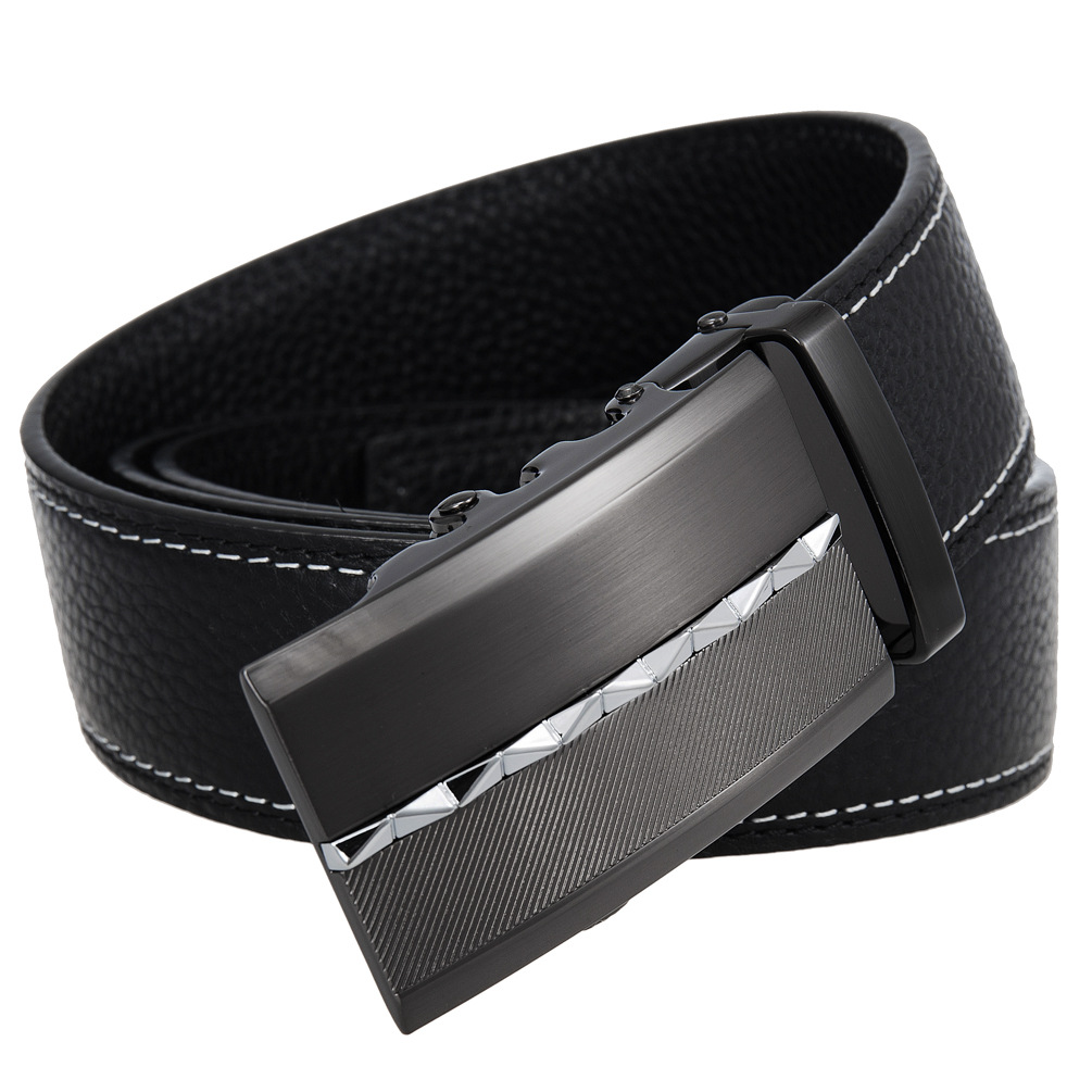 Title 2, New Mens Automatic Buckle Leather Belt