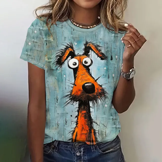 Printed Animal Casual Short sleeved Top Female C01W23Ssdm43Jx00205 Xl - Shop at LoveMi