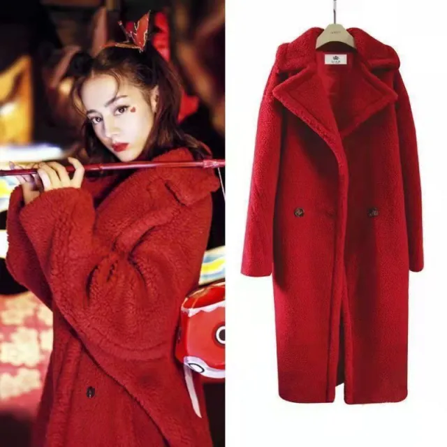 Womens Long Cashmere Like Coat Red - Shop at LoveMi