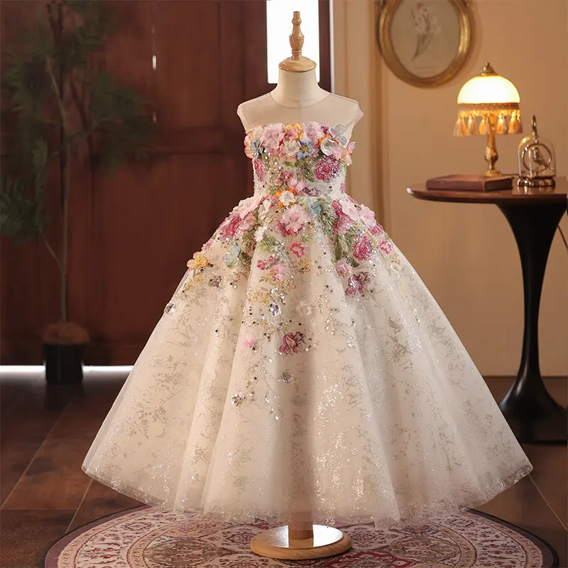 French-style Bohemian Floral Runway Princess Dress