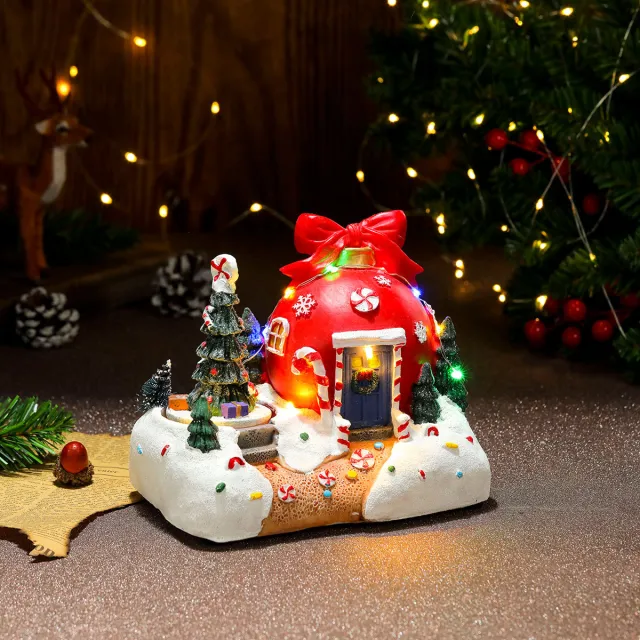 Christmas Rotating Resin Luminous Music Box Ornaments Gift Bag - Shop at LoveMi