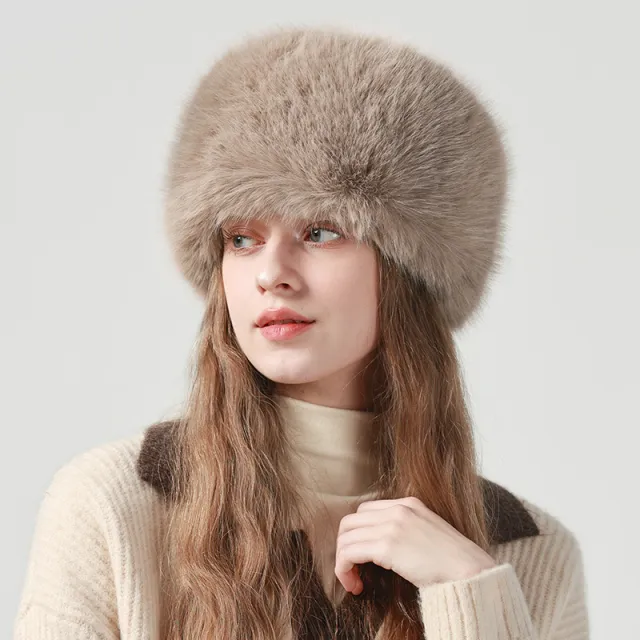 All match Earflaps Northeast Bucket Plush Bucket Hat Khaki - Shop at LoveMi