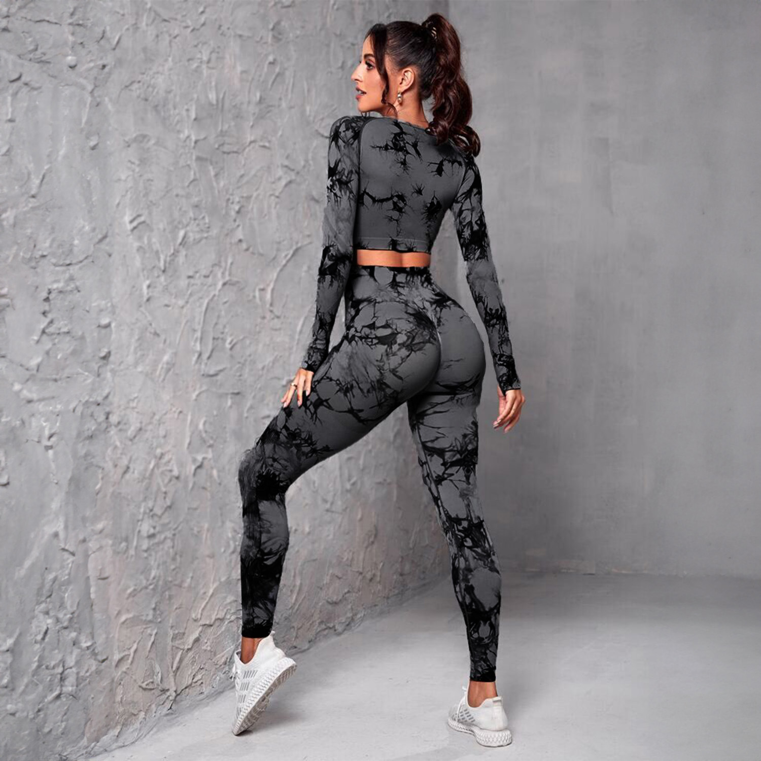 Fashion Personalized Fitness Sportswear Suit Women Gray - Shop at LoveMi