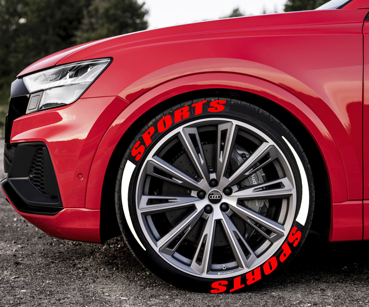 SPORTS Car Motorcycle Tire Letter Sticker Pvc Rubber Material Style Car Modification Wheel — foto 13