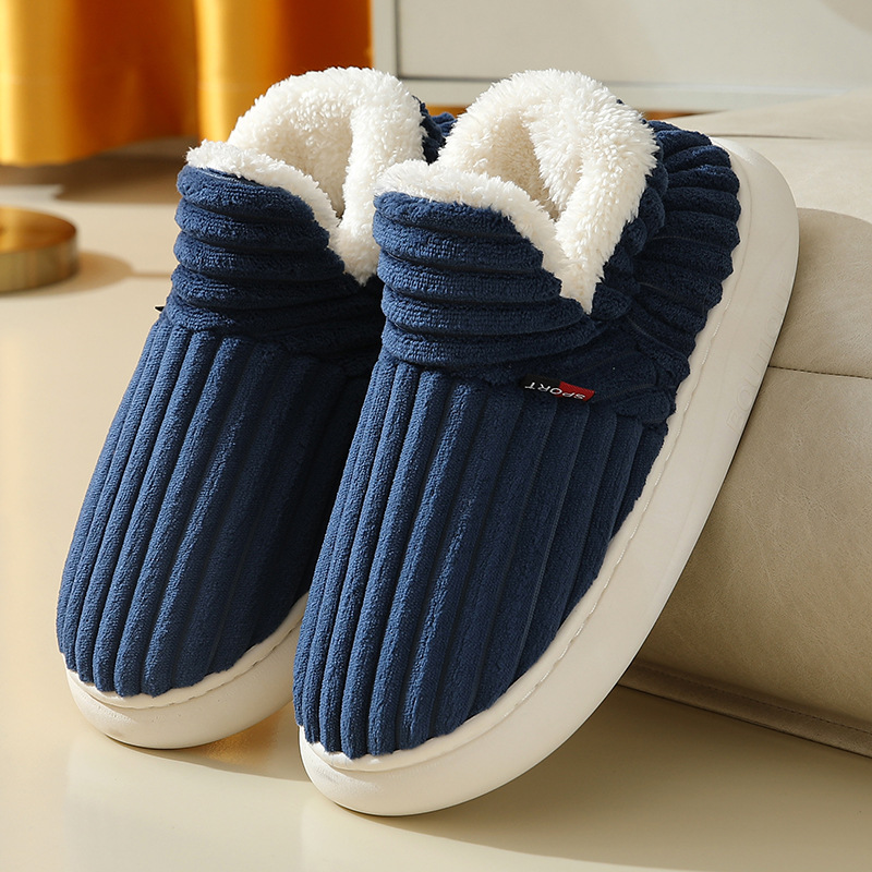 Men Winter New Women Cotton Slippers Outdoor Fashion Couple Slippers Warm Indoor - Picture 14 of 17