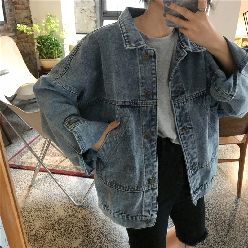 All matching Graceful Small Loose Slimming Retro Women's Denim Jacket Blue - Shop at LoveMi