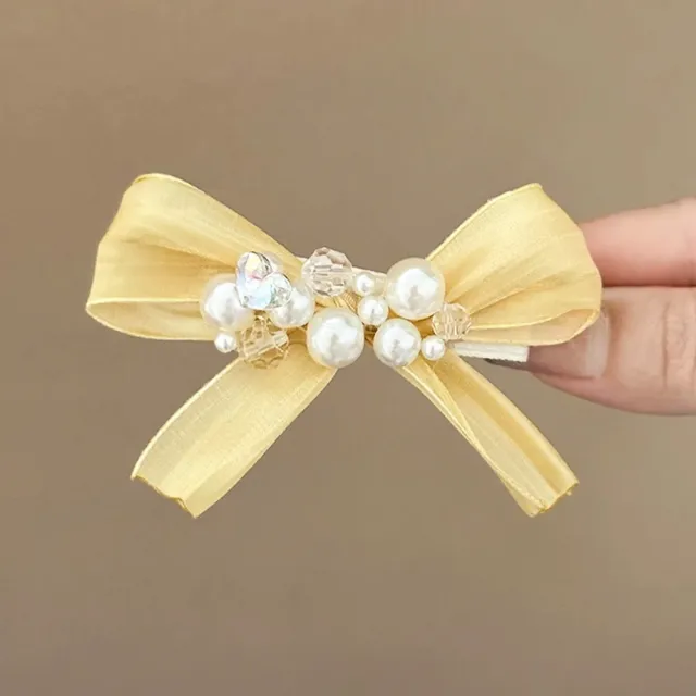 Sweet Cute Yellow Bow Barrettes Yellow - Shop at LoveMi