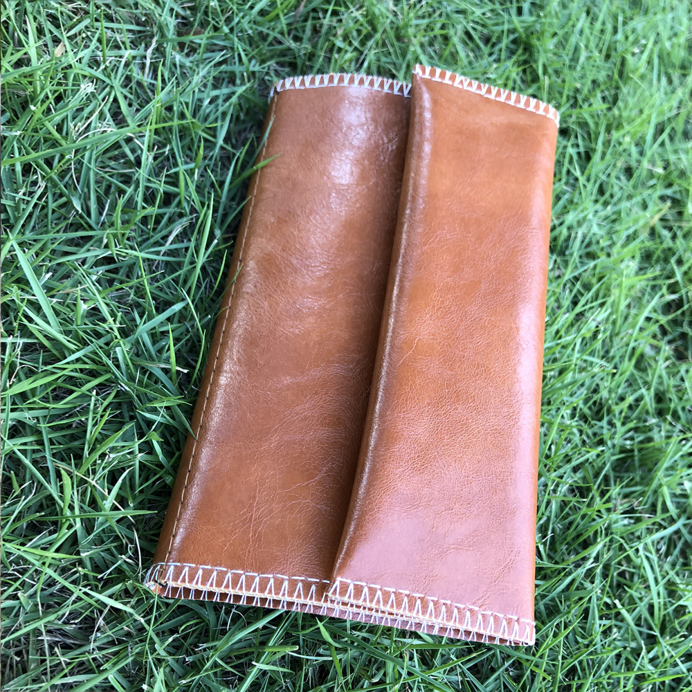 Title 5, Tri-Fold Leather Cigarette Bag With Zipper. Sec...