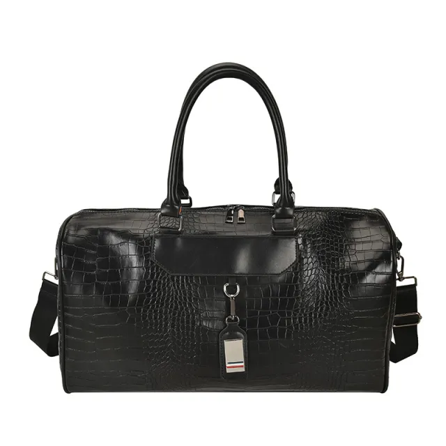 Travel Creative Stone Pattern PU Handbag Crossbody Bag Large Capacity Black - Shop at LoveMi