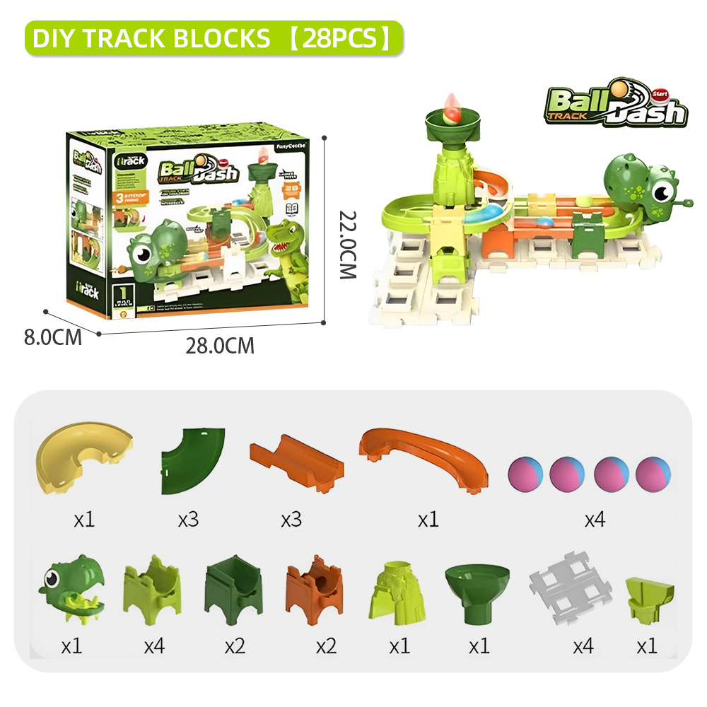 Dinosaur Catapult Track Race Marble Assembled Toy