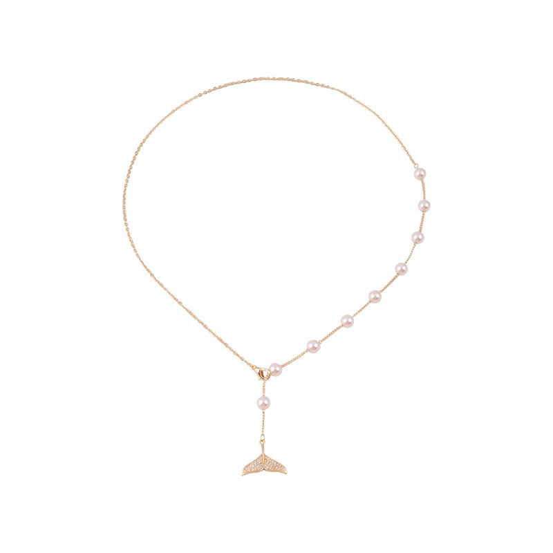 New Asymmetric Fishtail Pearl Necklace For Women