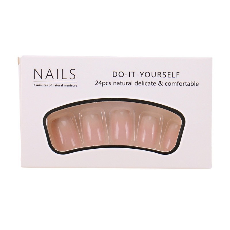 24-piece Gradient Powder Nail Tipsready-to-wear Removable Nail Extensions