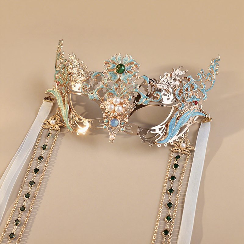 Photo Tassel Ethereal Face-covering Golden Accessory Mask