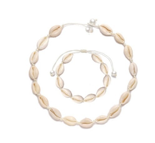 Amazon Hot Shell Necklace European And American Pearls Necklace Set Gravel Shell Fragment Necklace For Women Necklace