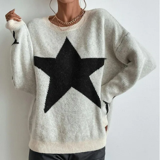 Sweater Women's Pullover Round Neck XINGX Thread Temperament Personality Sweater Sweater Women Apricot - Shop at LoveMi