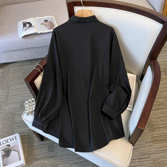 Early Spring Plump Girls Plus Size Tencel Jacket Women Black - Shop at LoveMi