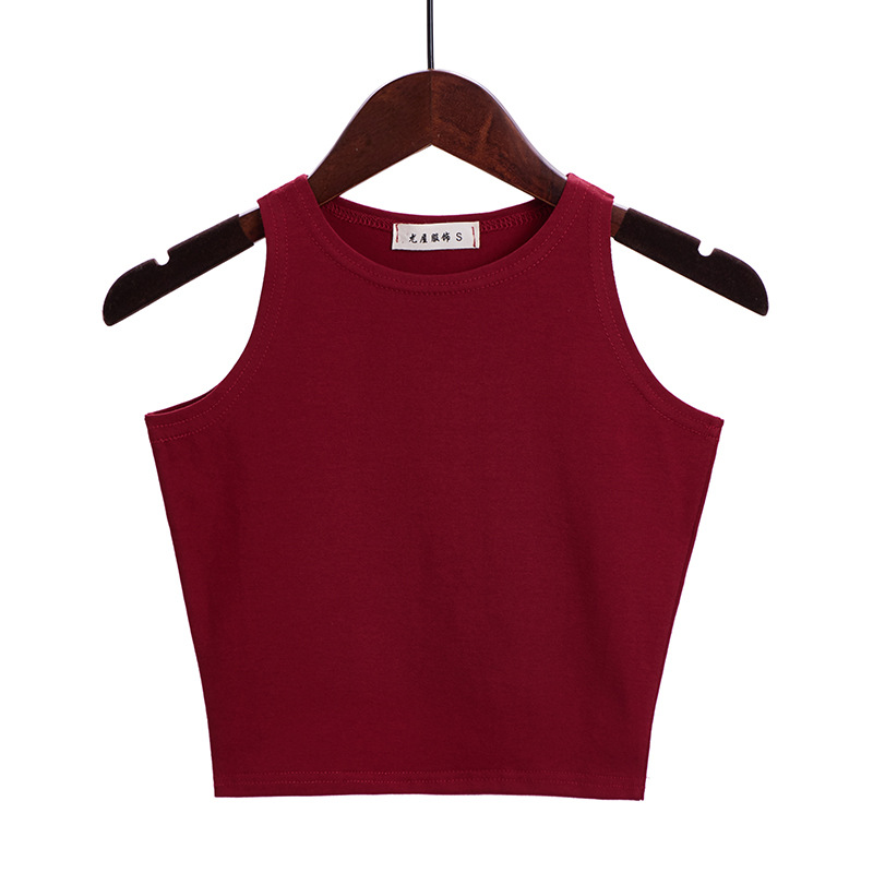 Women's Fashionable Sleeveless Slim Round Neck Bottoming Shirt Top