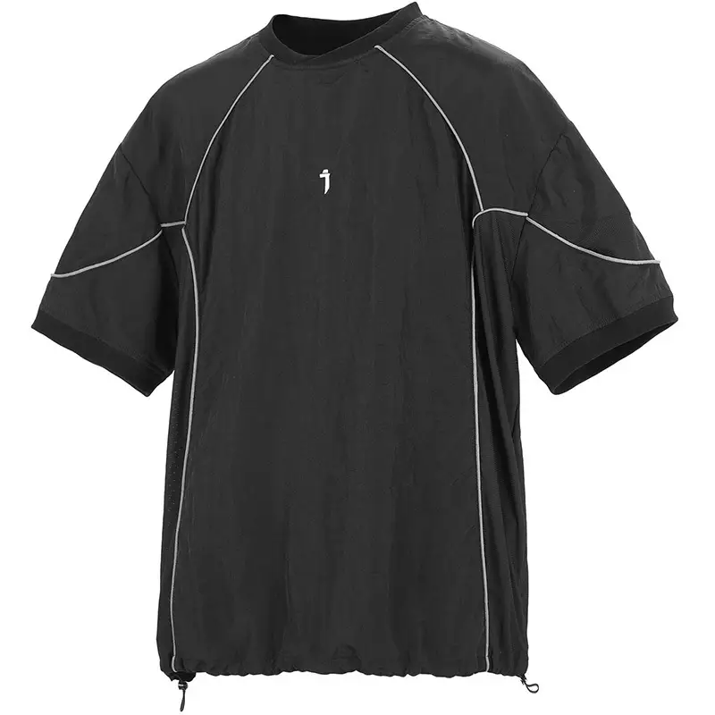 Function Reflective Stripe Loose-fitting Casual Round-neck Short Sleeve