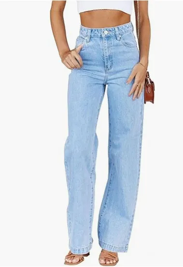 Fashion Women's Jeans Loose All-matching Straight - Blue