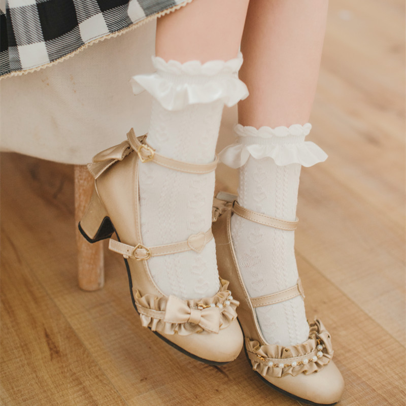 Japanese Cute Lolita Lace Bunching Socks