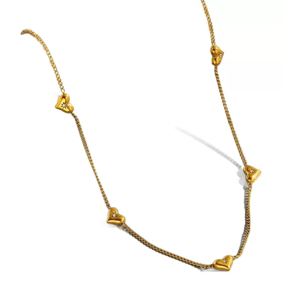 Heart-shaped Necklace Versatile Luxe And Golden