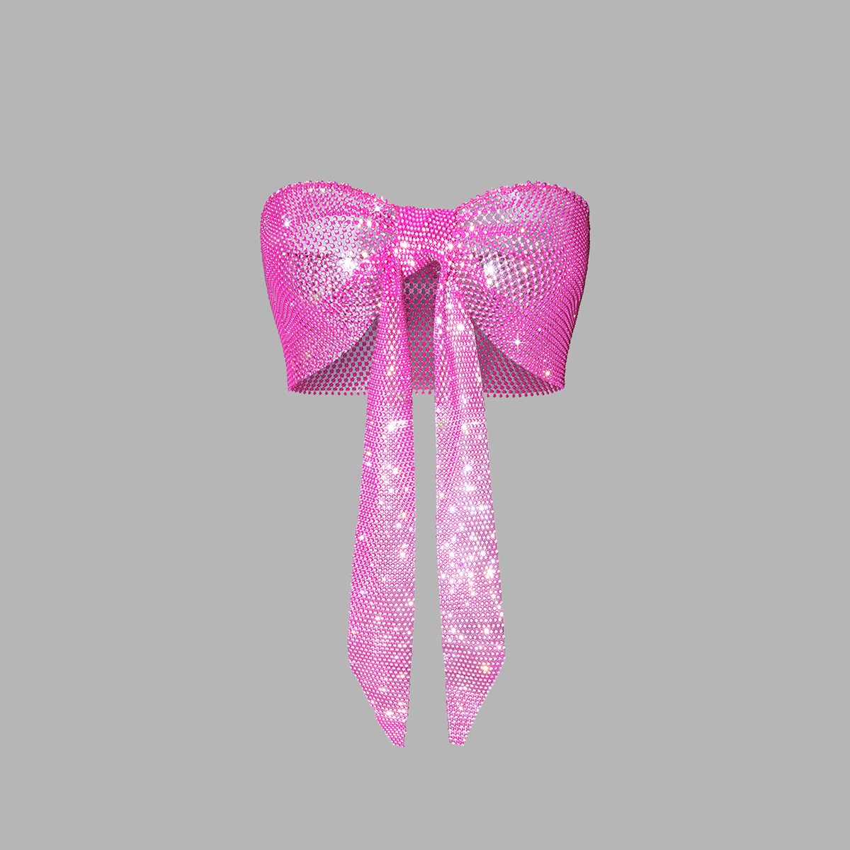 Mesh Rhinestone Fishnet Elastic Sling