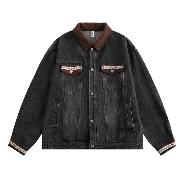 Punk Loose Wash Distressed Denim Jacket Black - Shop at LoveMi