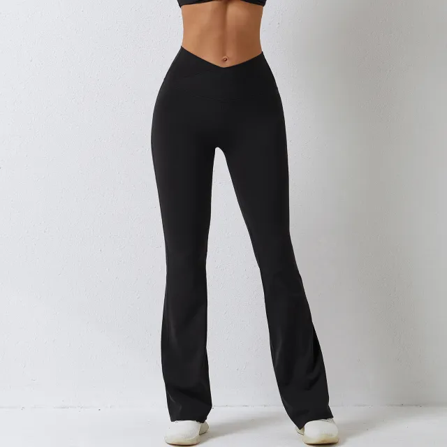 Brushed Tight Dance Wide leg Pants High Waist Hip Lift Premium Black - Shop at LoveMi
