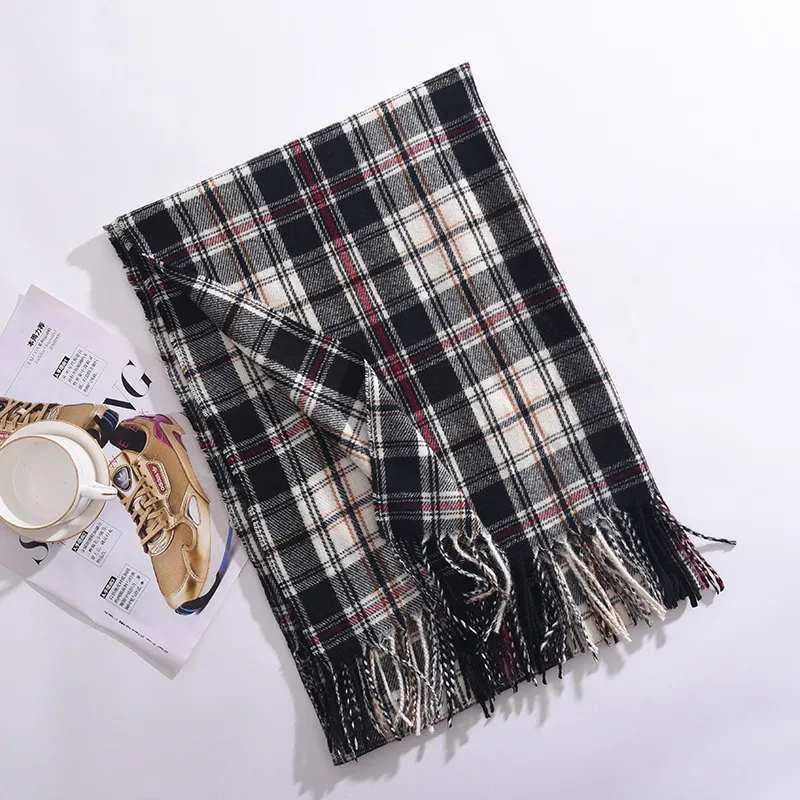 Artificial Cashmere Scarf Bib Shawl Fashion Commuter - Black
