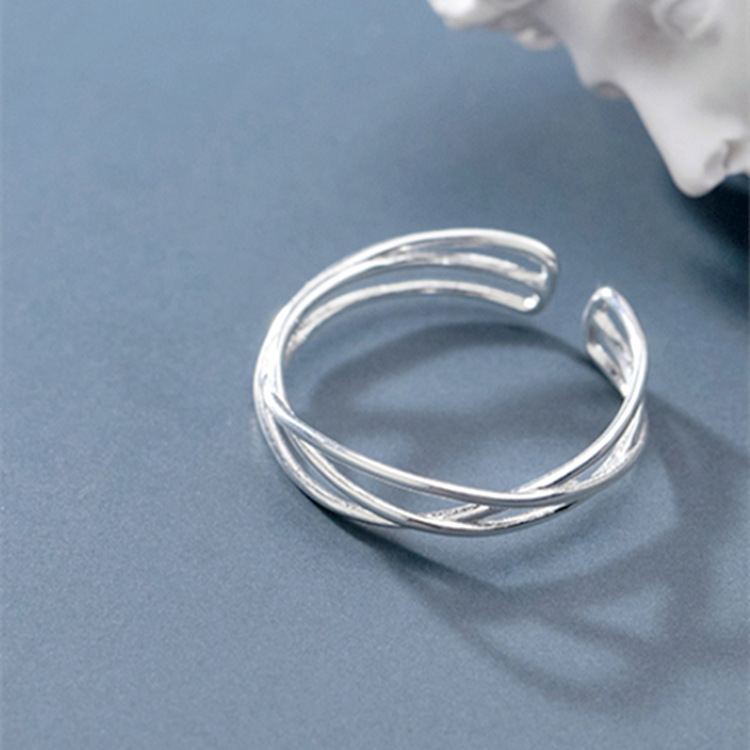 Simple And Creative Crossed Lines Ring For Women