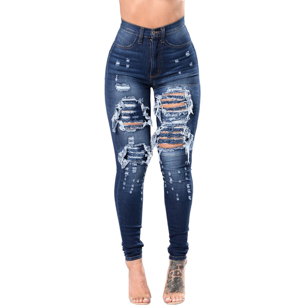Ripped Jeans For Women Skinny Pants Blue - Shop at LoveMi