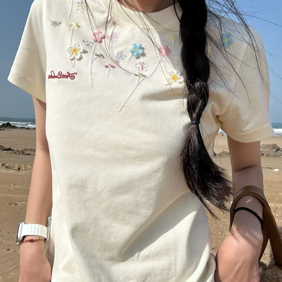 Korean-style Campus-style Short-sleeve T-shirt For Women