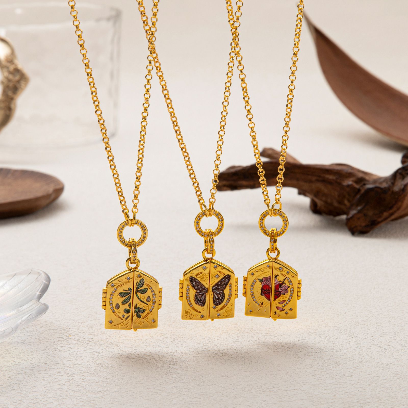 Rebirth Door Hand-Drawn Flower And Heart Pendant Sweater Chain - 3