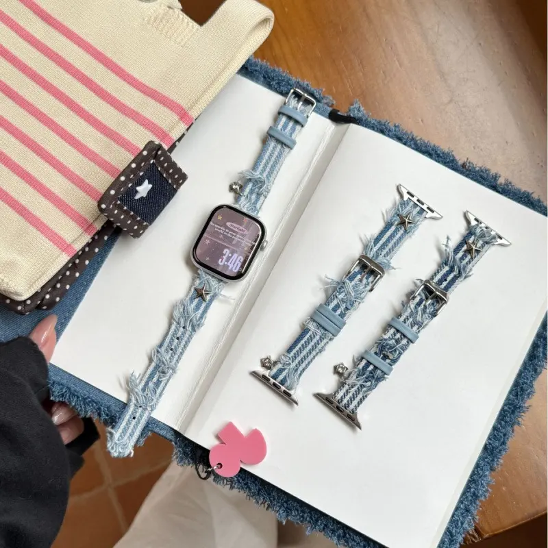 Slim Tassel Denim Watch Strap